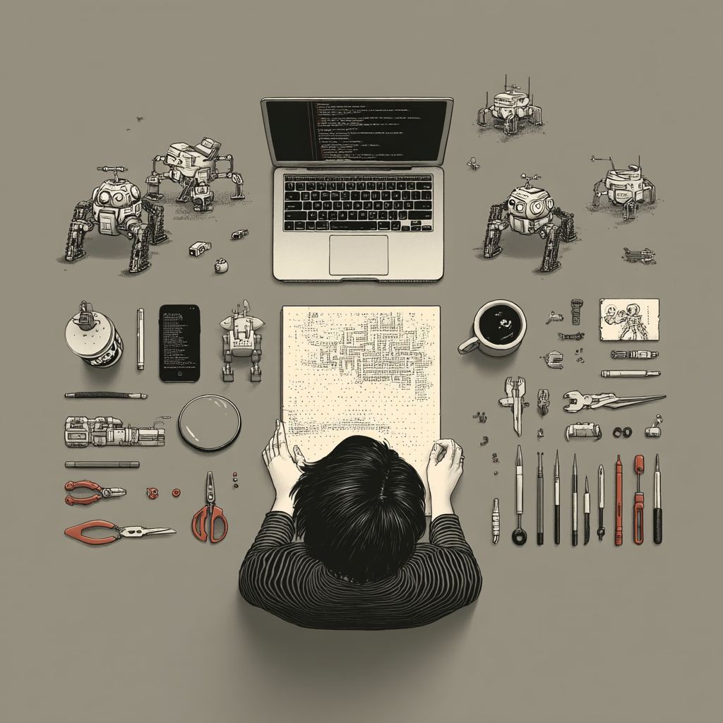 Founder at a command center with AI agents